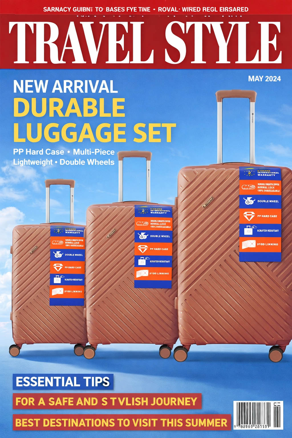 Lightweight Durable Travel Luggage Set with Spinner Wheels