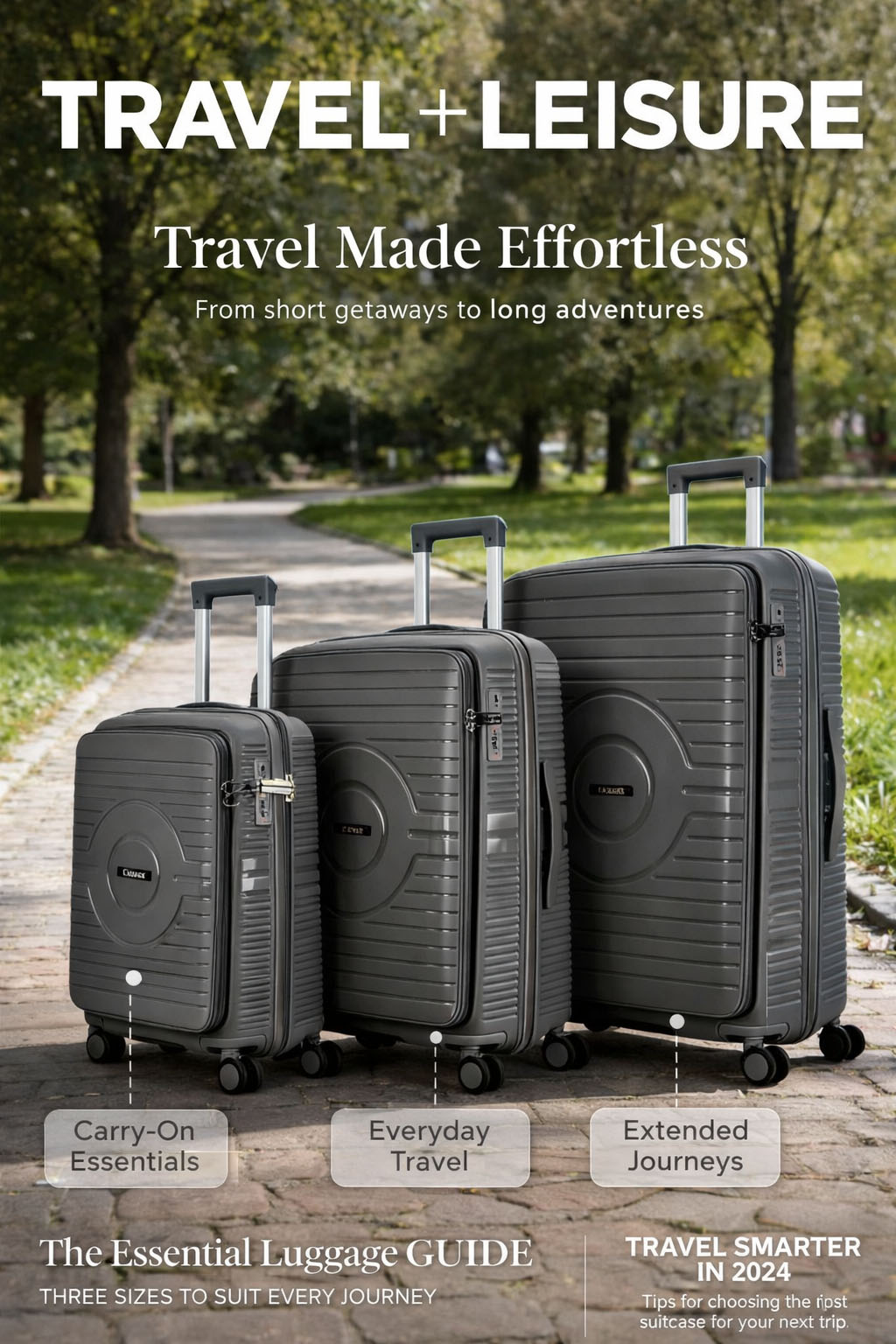 Stylish Front-Open Laptop Access PP Hard Shell Luggage