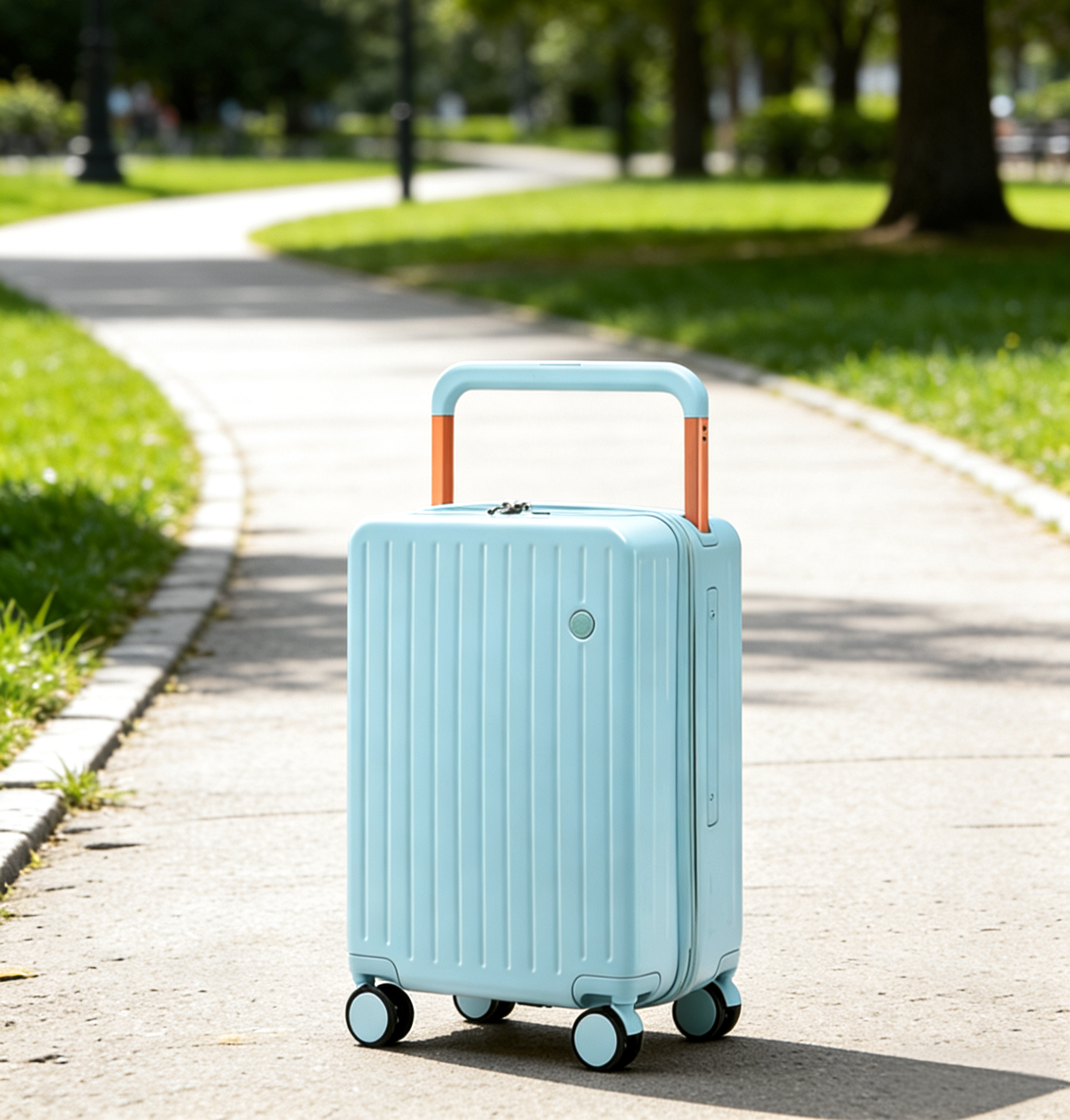 White hard shell expandable 8 spinner wheels Carry On travel luggage