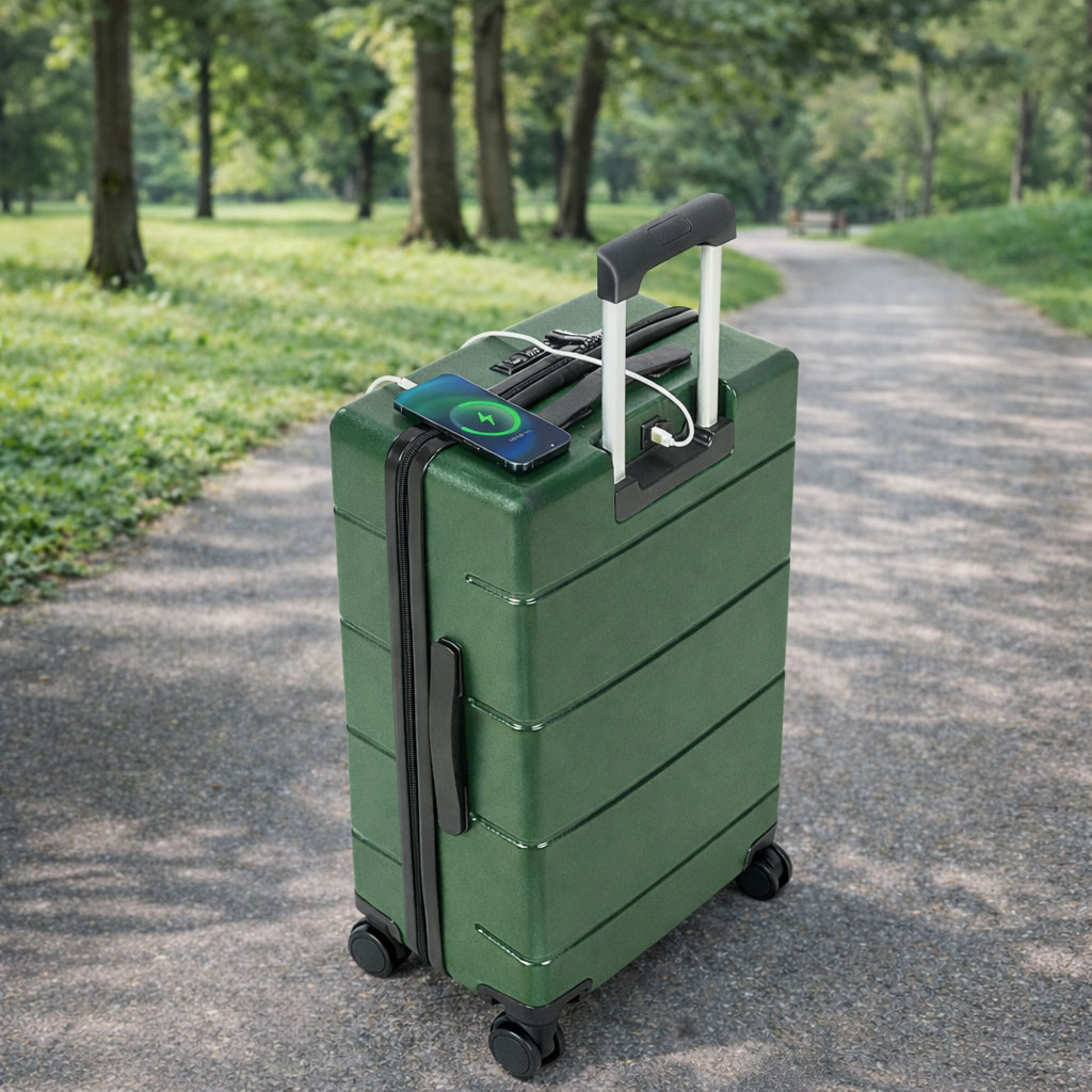 suitcase with zipper closure,USB charge port suitcase with zipper closure,USB charge port