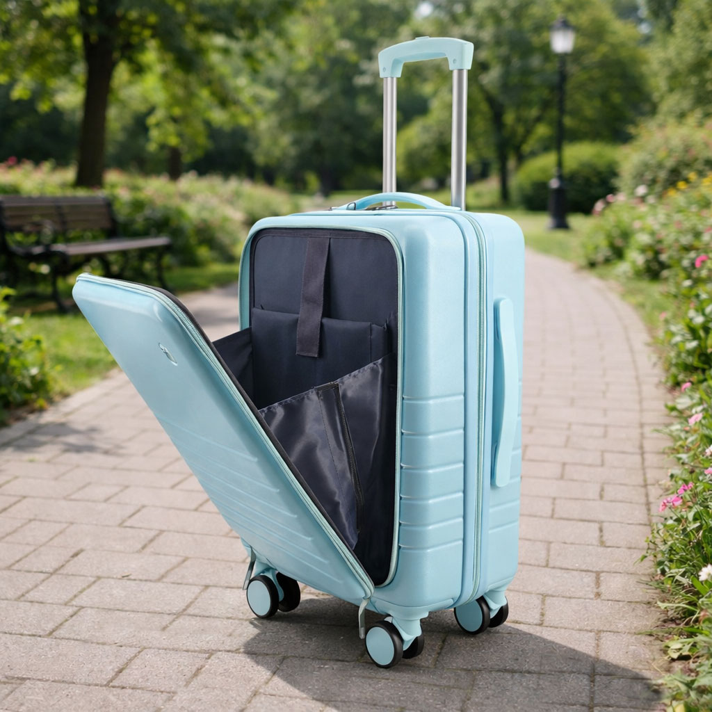 Custom Front Pocket Spinner Carry-On Suitcase Manufacturer for Wholesale & Private Label