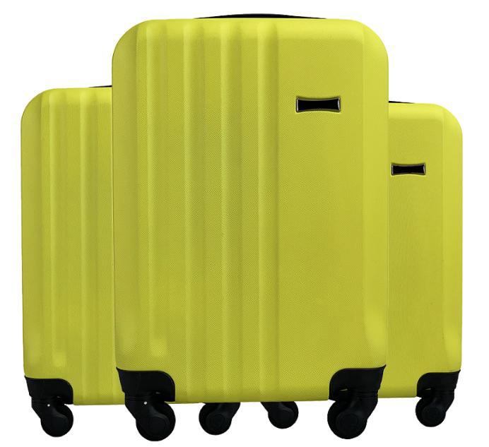 3-Piece Bright Yellow ABS Hardshell Luggage Set with Spinner Wheels – Lightweight Travel Suitcase (20/24/28 Inch)