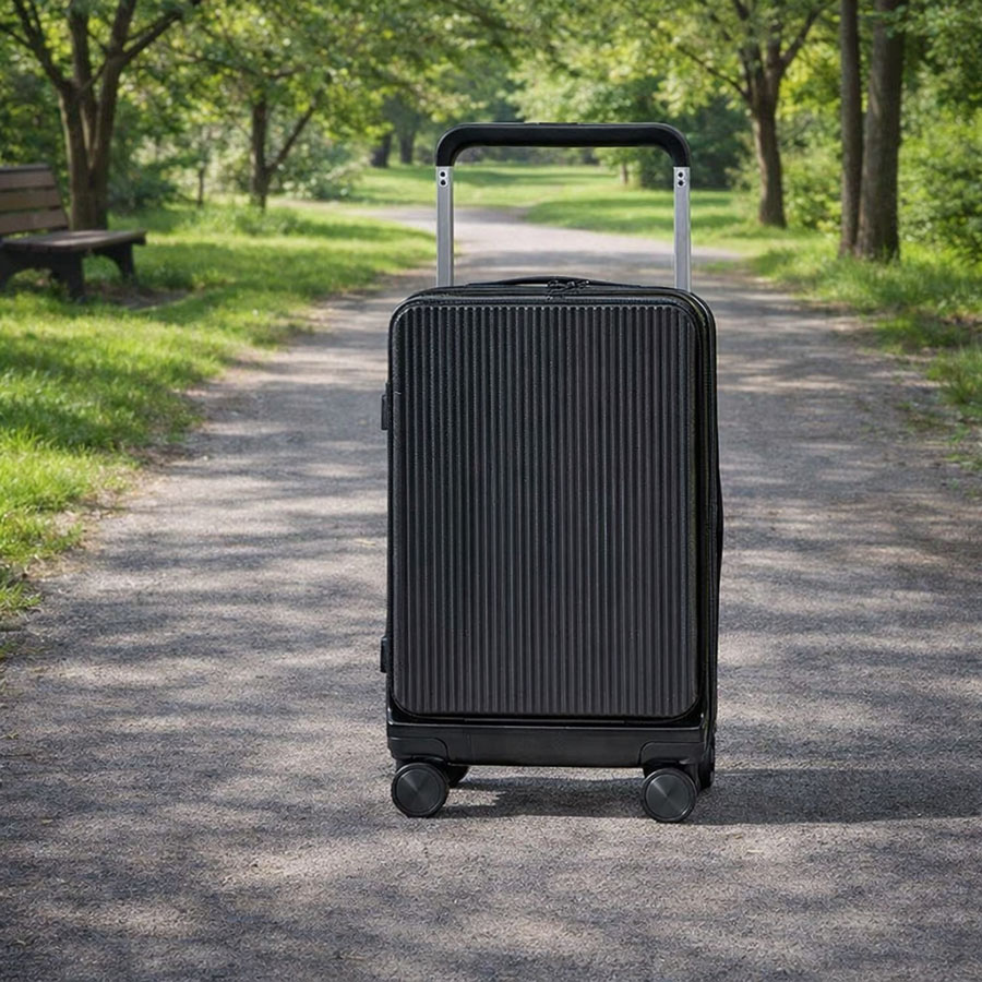 Carry-On Hard Shell Suitcase with Front Laptop Pocket – Expandable, TSA Lock, Business Travel Ready