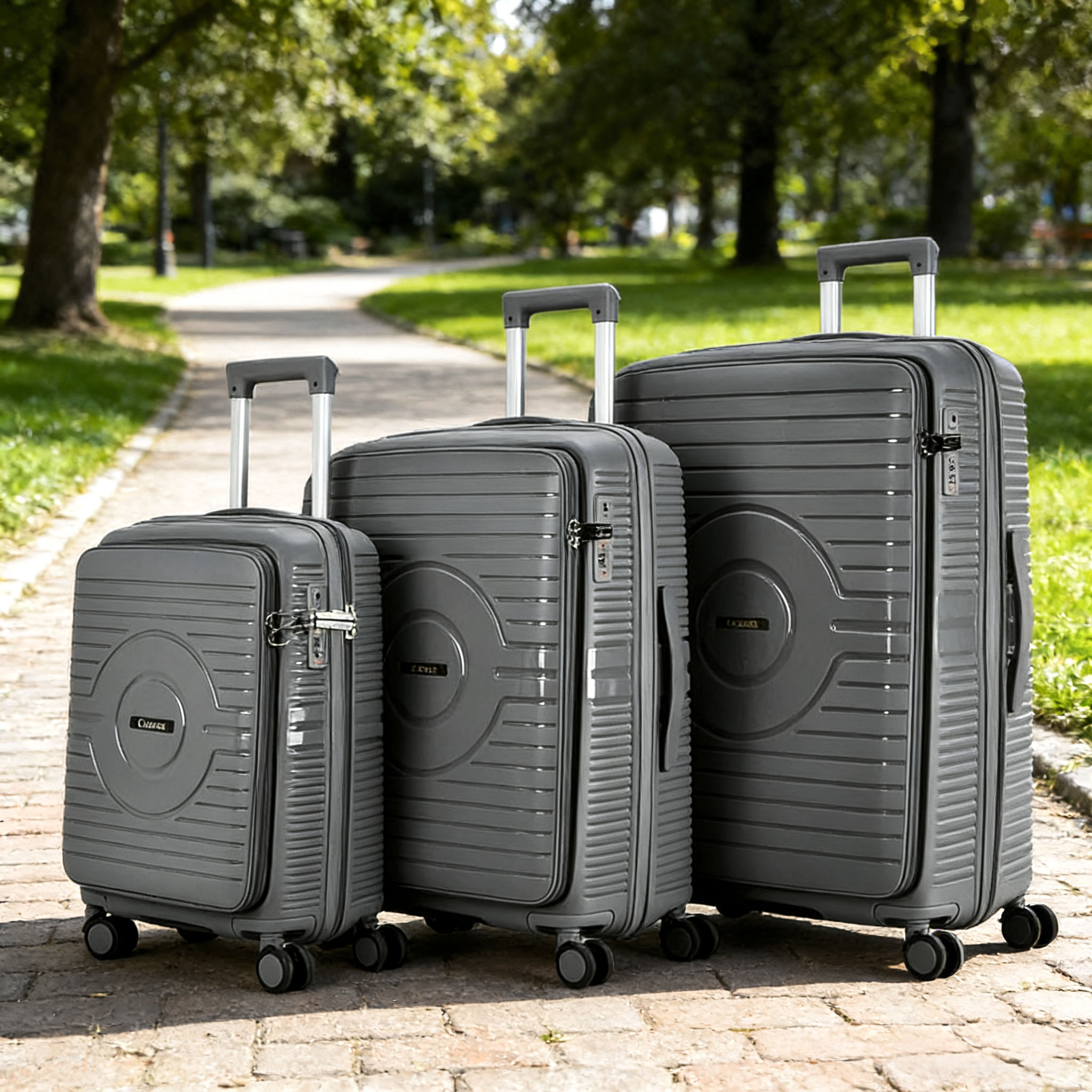 Stylish Front-Open Laptop Access PP Hard Shell Luggage