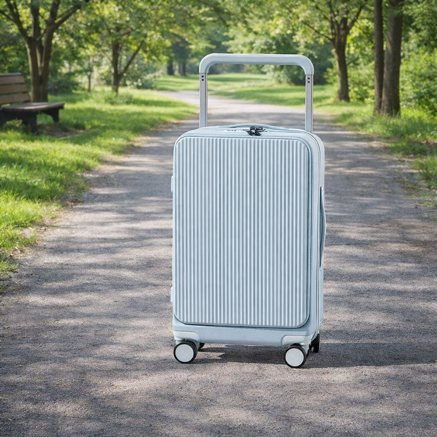 Carry-On Hard Shell Suitcase with Front Laptop Pocket – Expandable, TSA Lock, Business Travel Ready