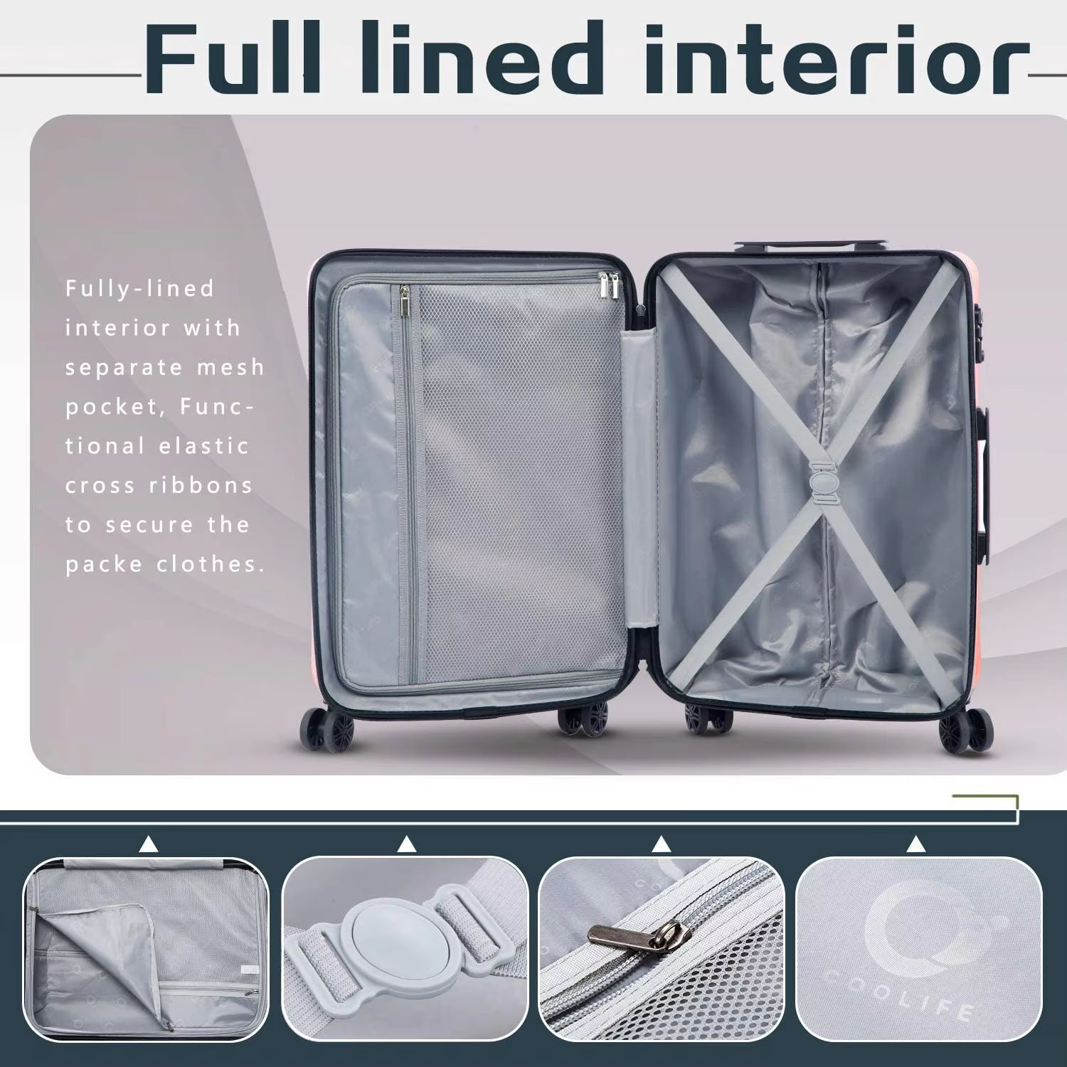 travel suitcase supplier,full-lined interior with separate mesh pockets travel suitcase supplier,full-lined interior with separate mesh pockets