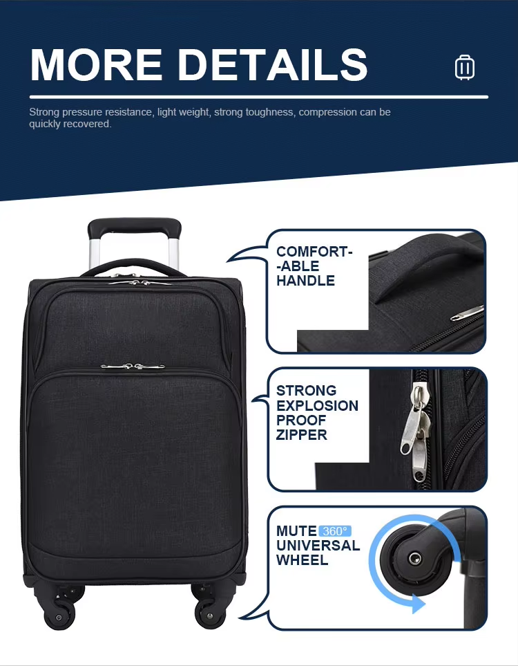 Durable Oxford Travel Bag Lightweight Rolling Softside Luggage