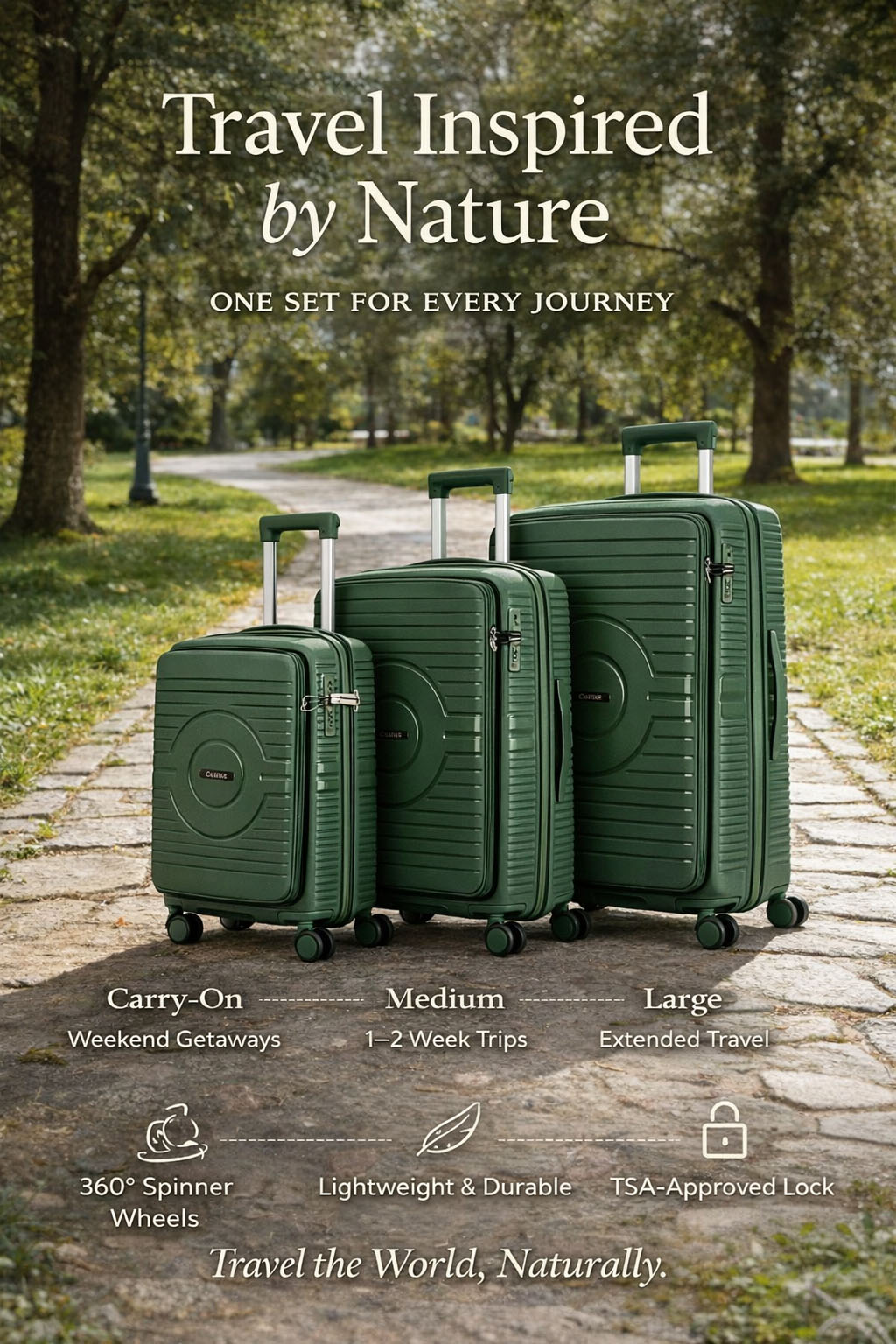 Stylish Front-Open Laptop Access PP Hard Shell Luggage