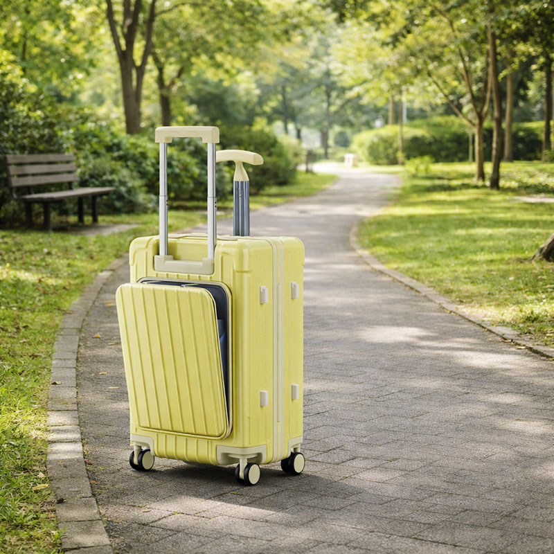 Commercial Travel Expandable Carry-On Luggage with Quick-Access Front Compartment & TSA Lock