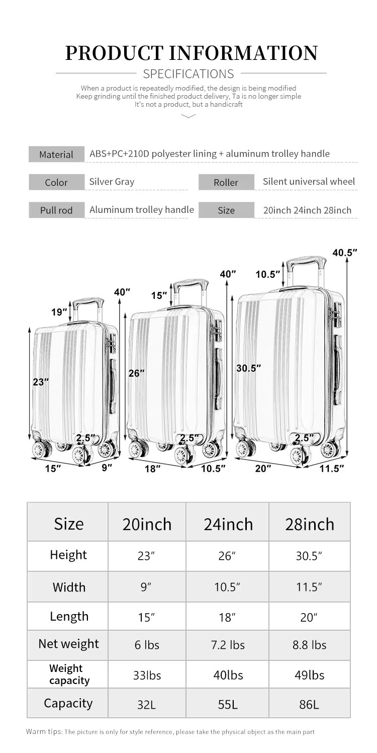 lightweight luggage size charm three specifications lightweight luggage size charm three specifications