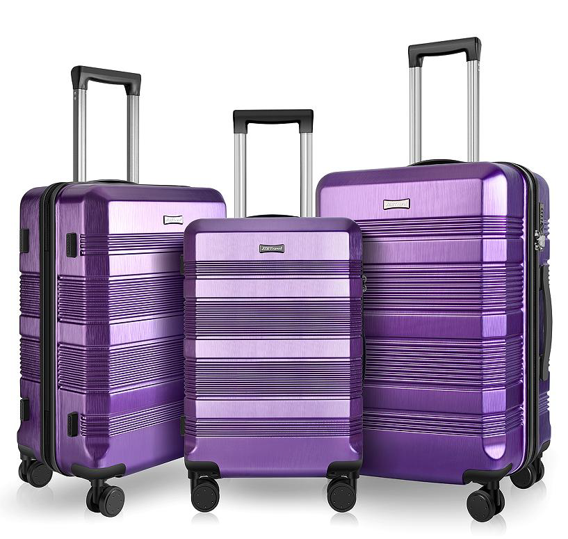 Brushed 3-Piece Spinner Suitcase Set with TSA Locks and Expandable Storage – Lightweight Travel Luggage