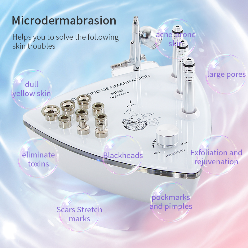 Beauty Star Diamond Microdermabrasion Machine with Spray Gun, Professional Home Use Facial Beauty Salon Equipment Strong Suction Power 65-68cmhg