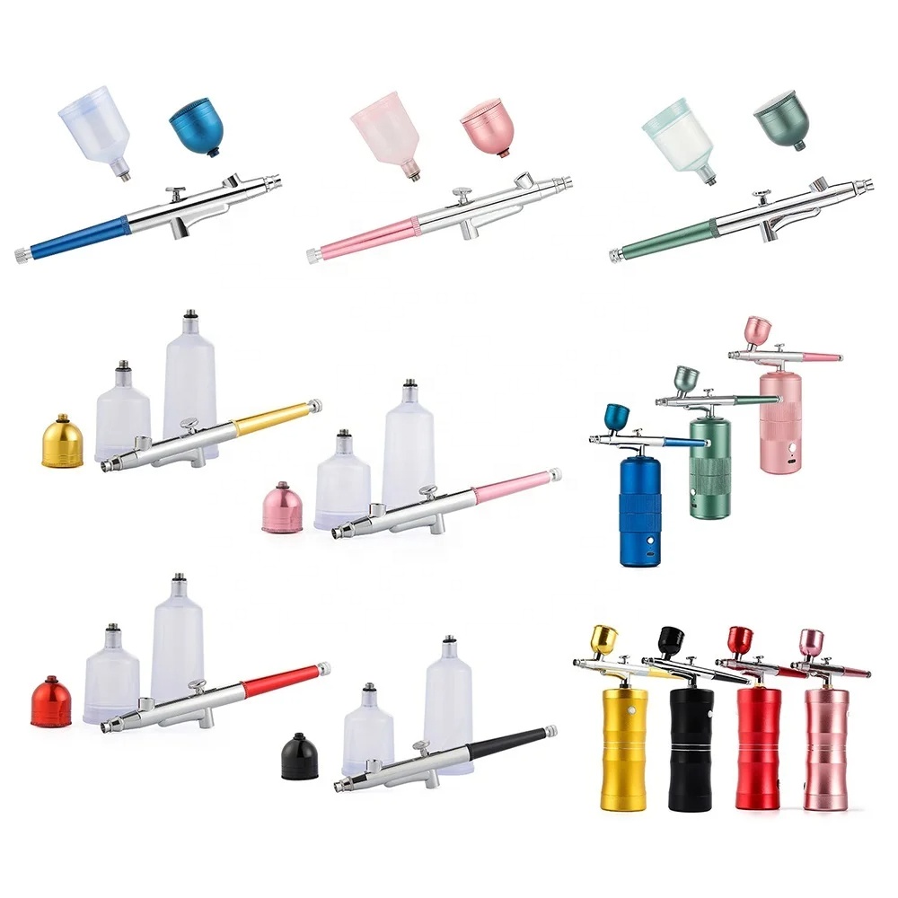 Airbrush Gun with Fluid Cup – Dual Action Spray Pen for Skincare, Makeup & Art Applications