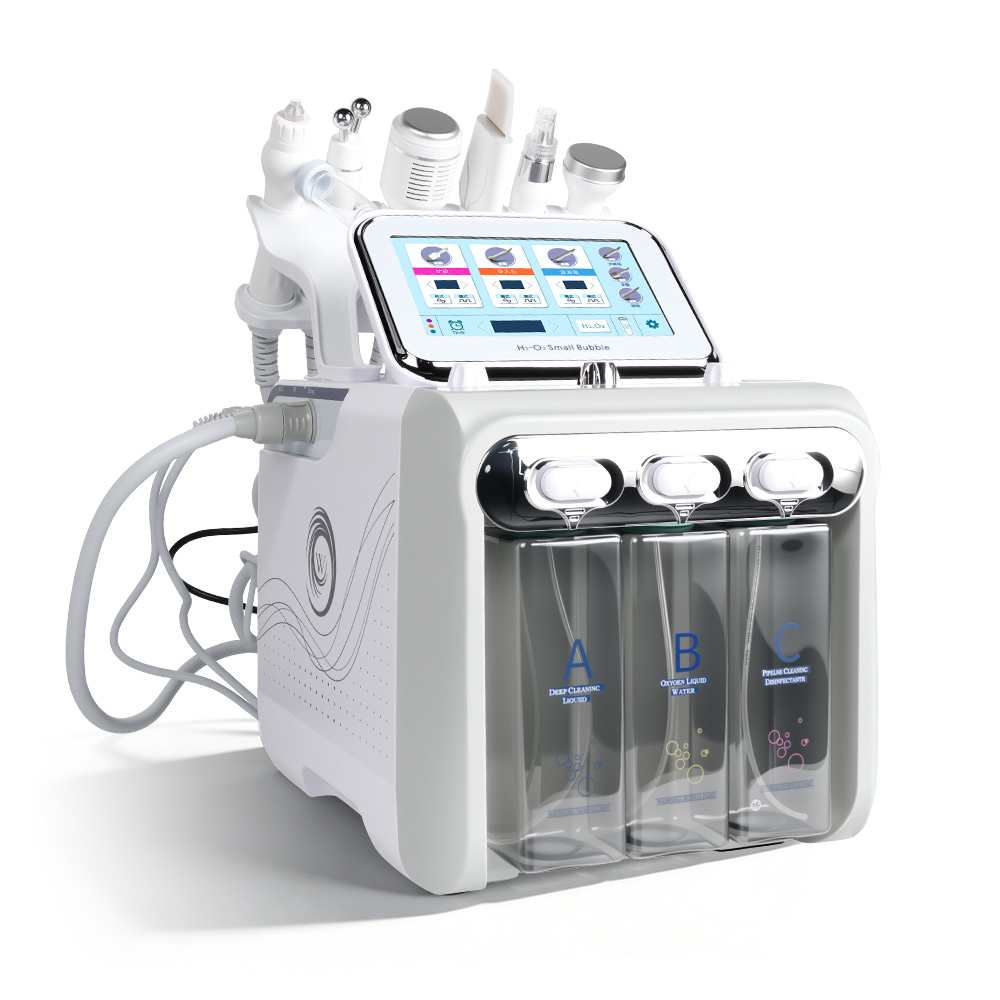 6-in-1 H2-O2 Hydra Facial Machine - Professional Hydrogen Oxygen Small Bubble Skin Care Device for Spa & Salon