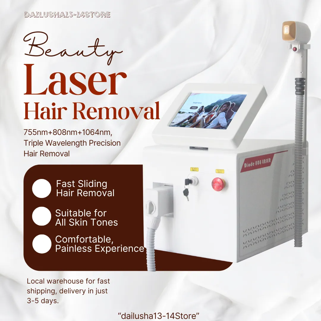 808nm Diode Laser Hair Removal Machine - Permanent Painless Hair Removal for Face & Body