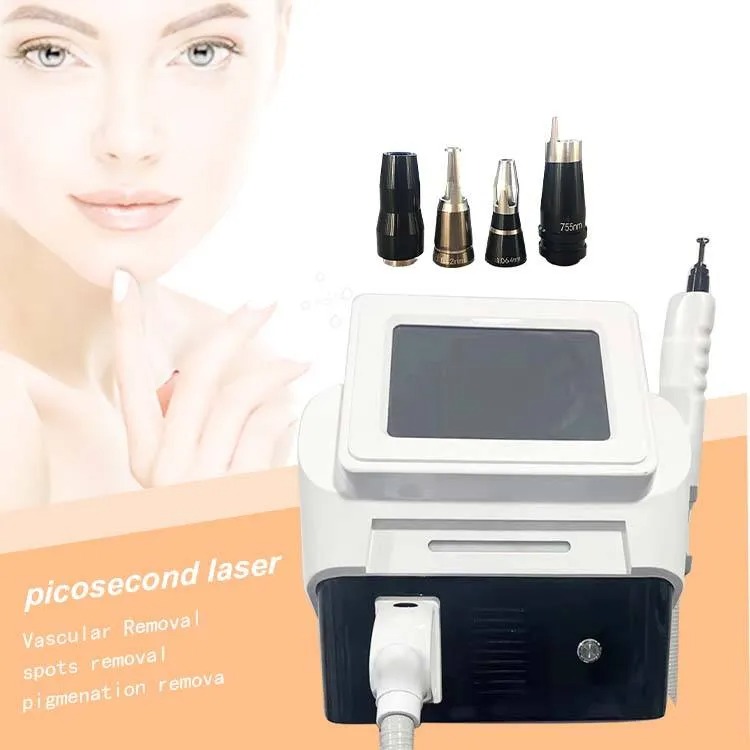 Portable Nd Yag Picosecond Laser Acne Treatment Tattoo Pigment Freckle Removal Machine Pico Second Pico Laser Salon With 1064Nm 755Nm 532Nm