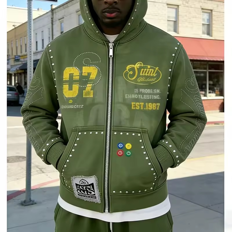 Acid Wash Hoodies Men