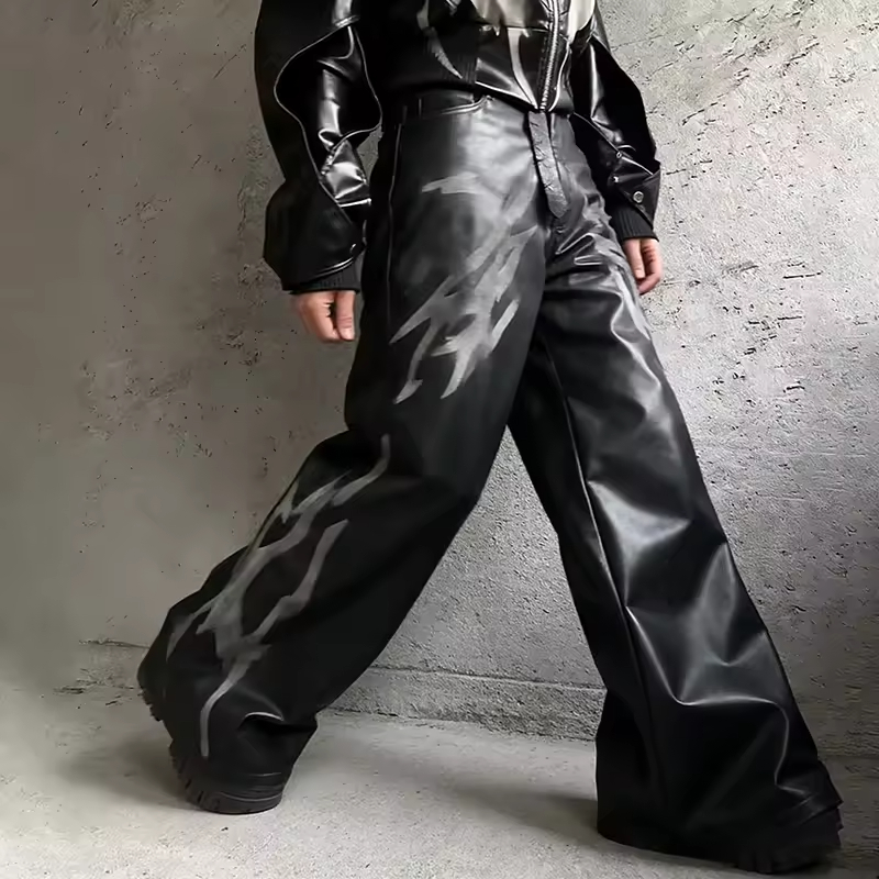 Baggy Leather Pu Pants