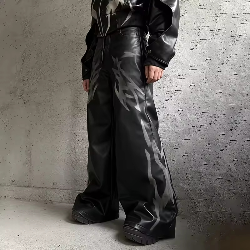 Baggy Leather Pu Pants
