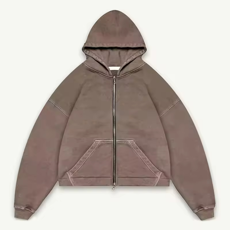 Men's casual oversized zip up hoodie