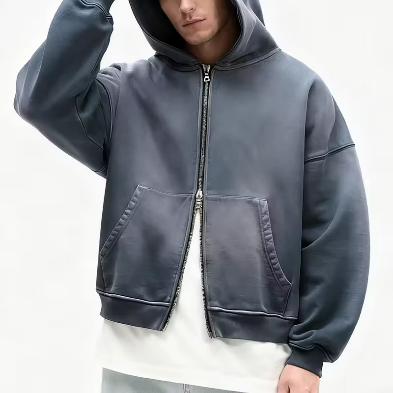 Oversized Double Zip Hoodie Men