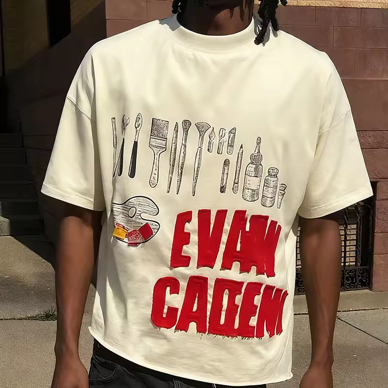 Vintage Print Oversized Graphic T Shirt