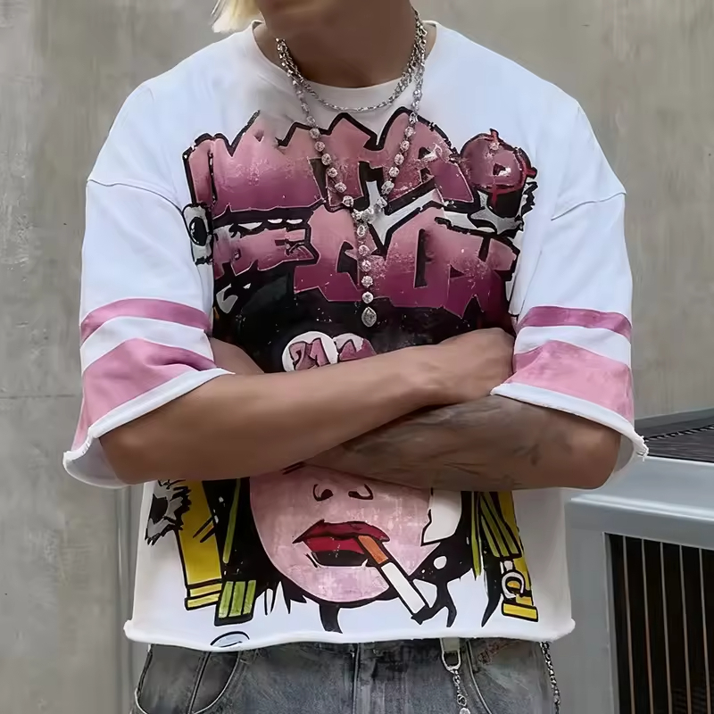 Hip Hop Style Graffiti Graphic T-shirt