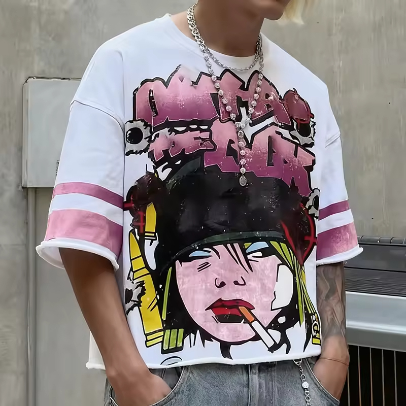 Hip Hop Style Graffiti Graphic T-shirt