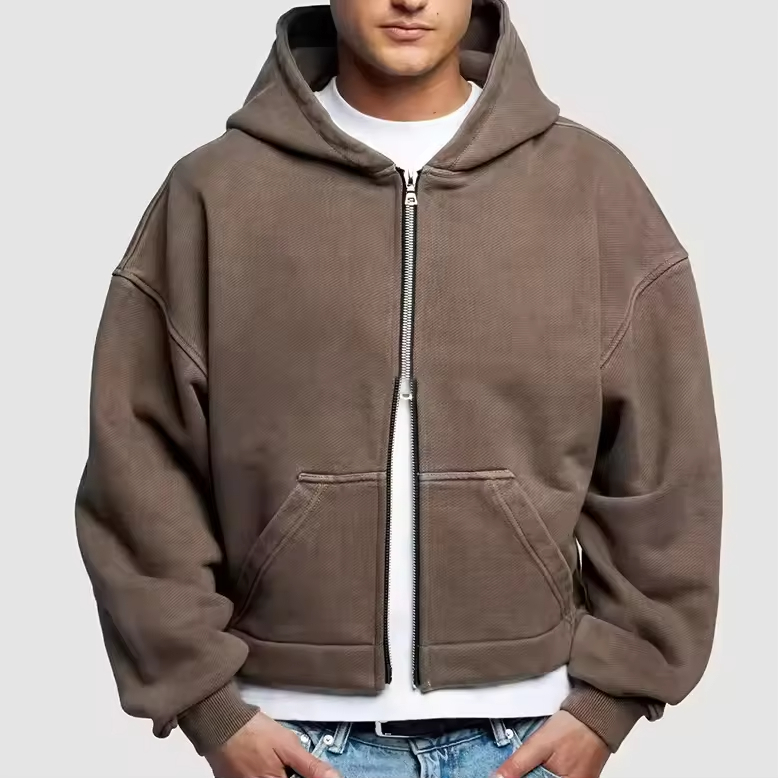 Heavyweight zip up Casual hoodie