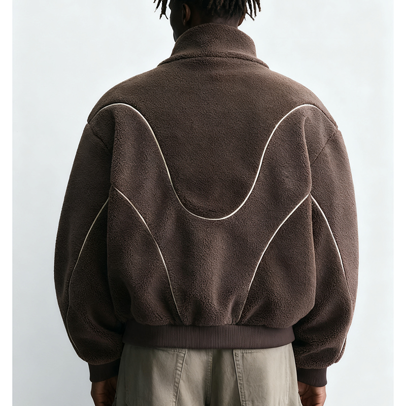 Brown Sherpa Fleece Wool Jacket