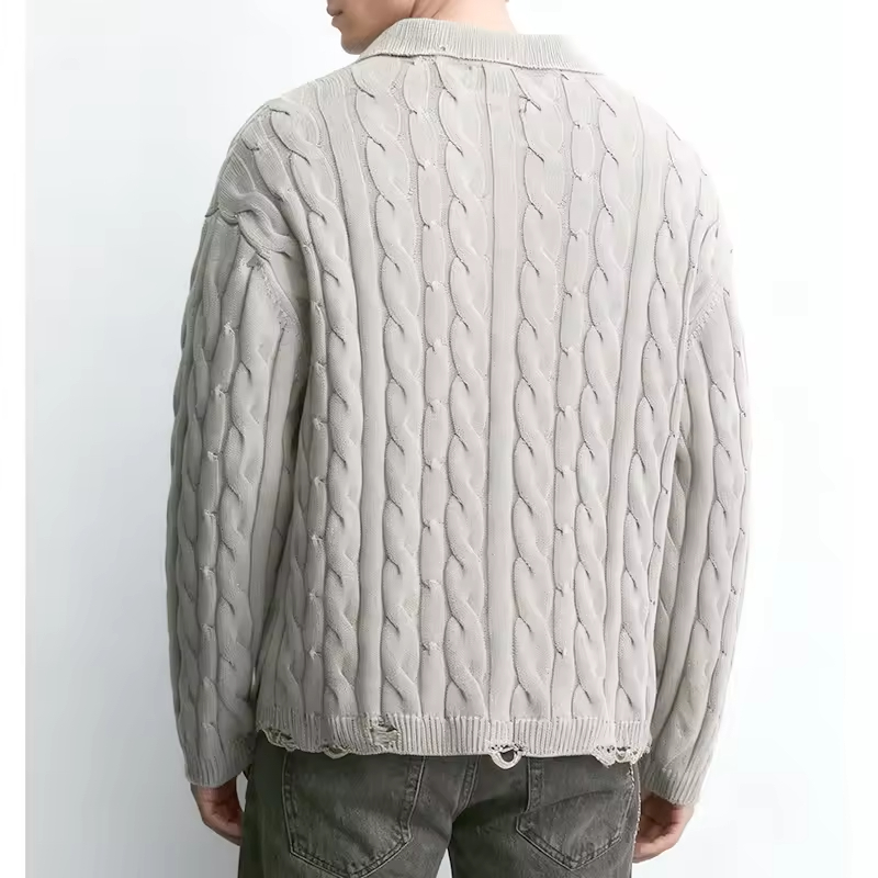 Cable Ribbed Knitwear Sweater