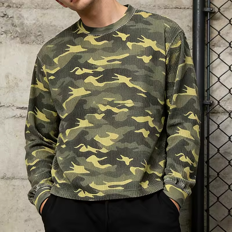 Camo Waffle Knit T-shirts for Men