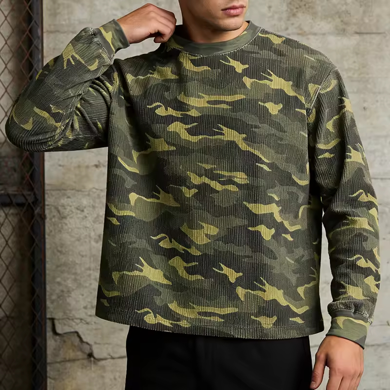 Camo Waffle Knit T-shirts for Men