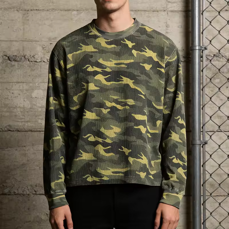 Camo Waffle Knit T-shirts for Men