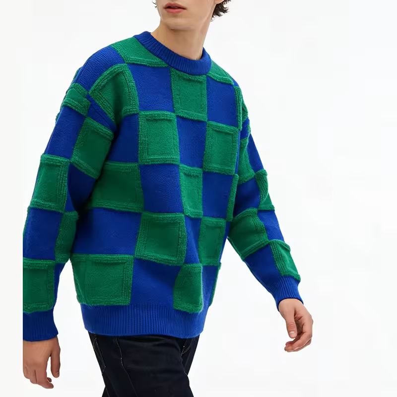 Warm  Casual Plaid Men's Sweaters