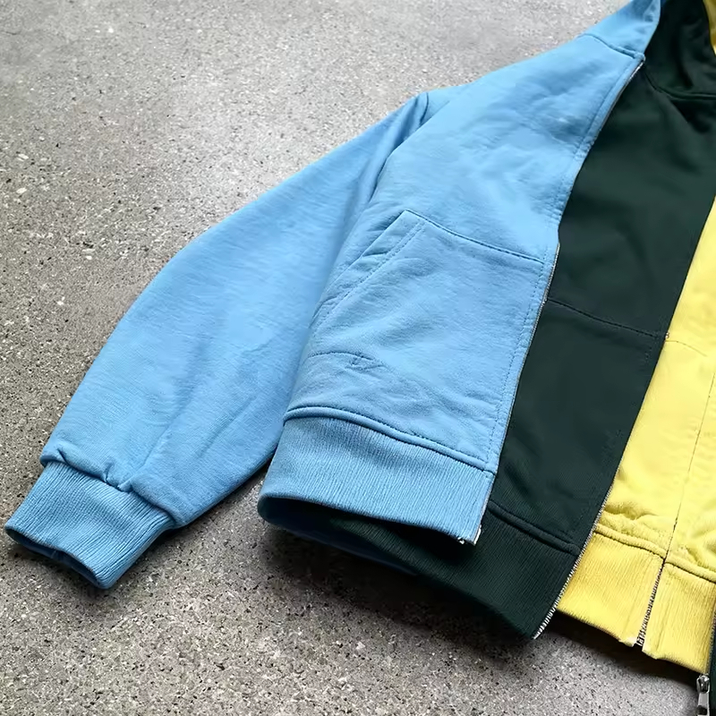 Zipper Color Block Blanks Hoodie