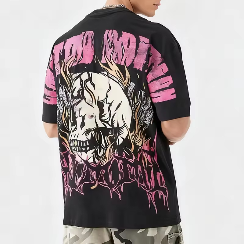 Streetwear skull graphic t-shirt Men