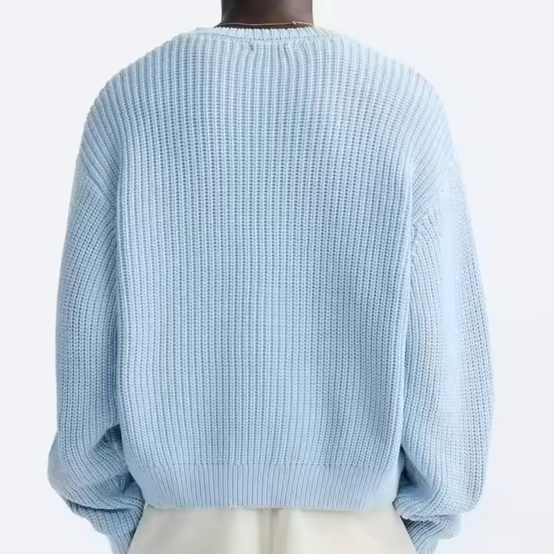 Crew Neck Jumper Knit Sweater for Men