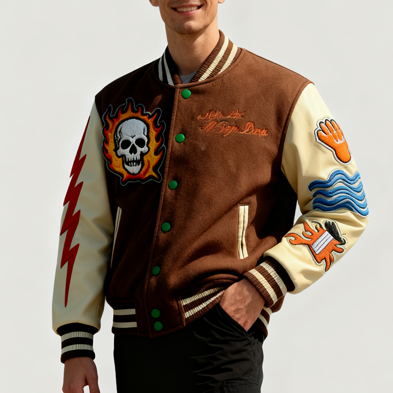 Crop Varsity Jacket for Men
