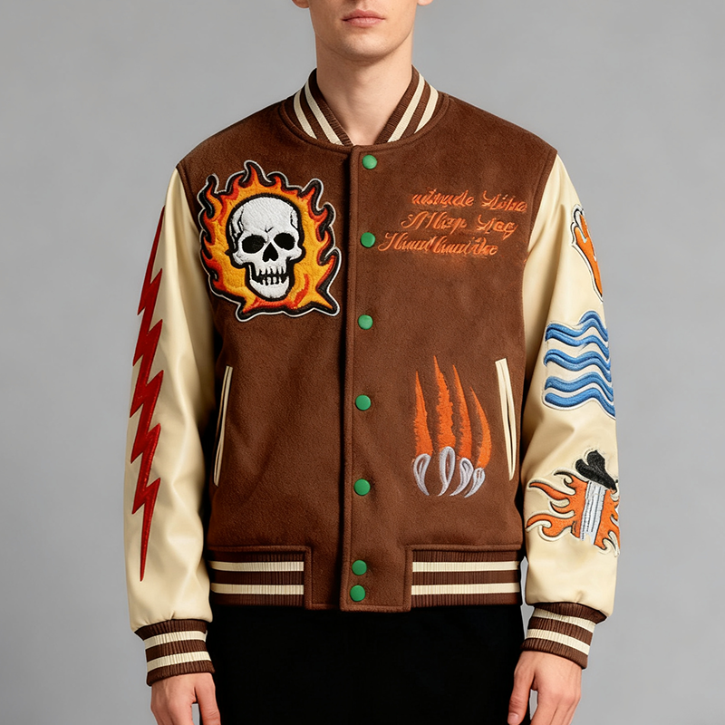 Crop Varsity Jacket for Men