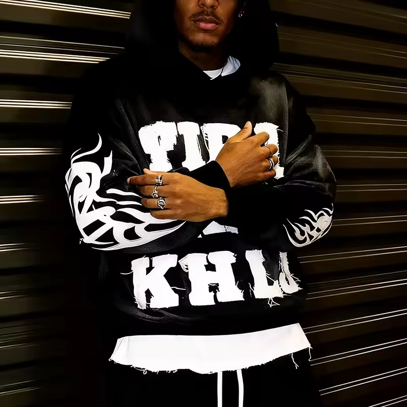Cropped Distressed Hoodies