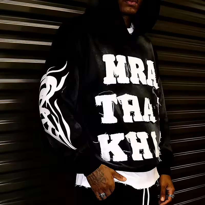 Cropped Distressed Hoodies