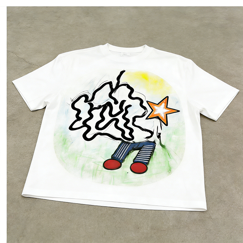 Cropped Graphic Boxy Fit T-Shirt Men