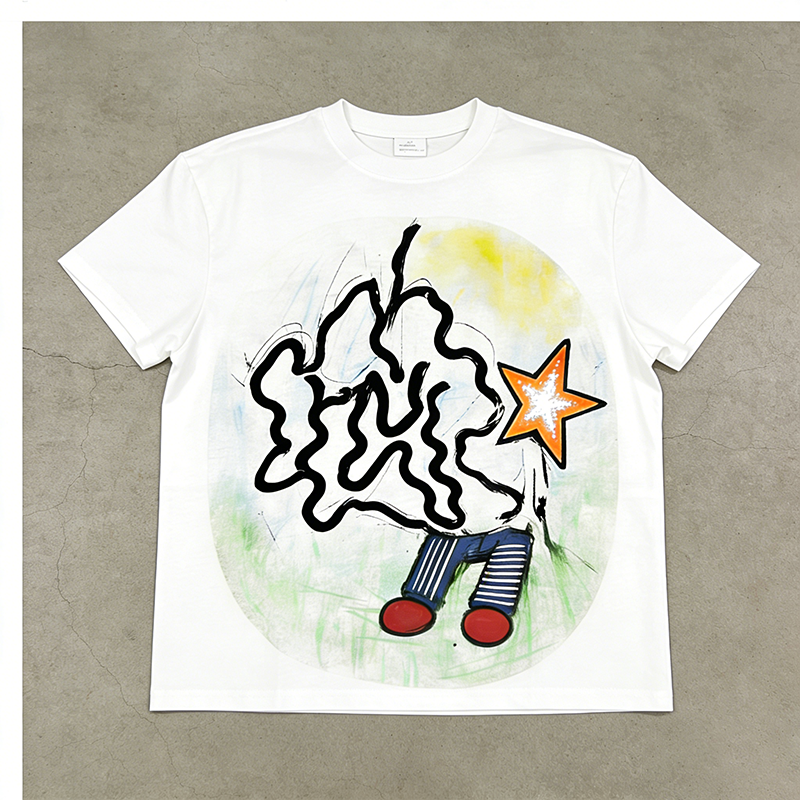 Cropped Graphic Boxy Fit T-Shirt Men