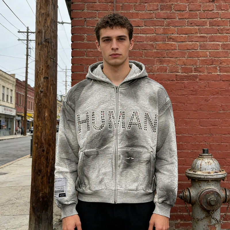 Cropped Rhinestone Hoodie