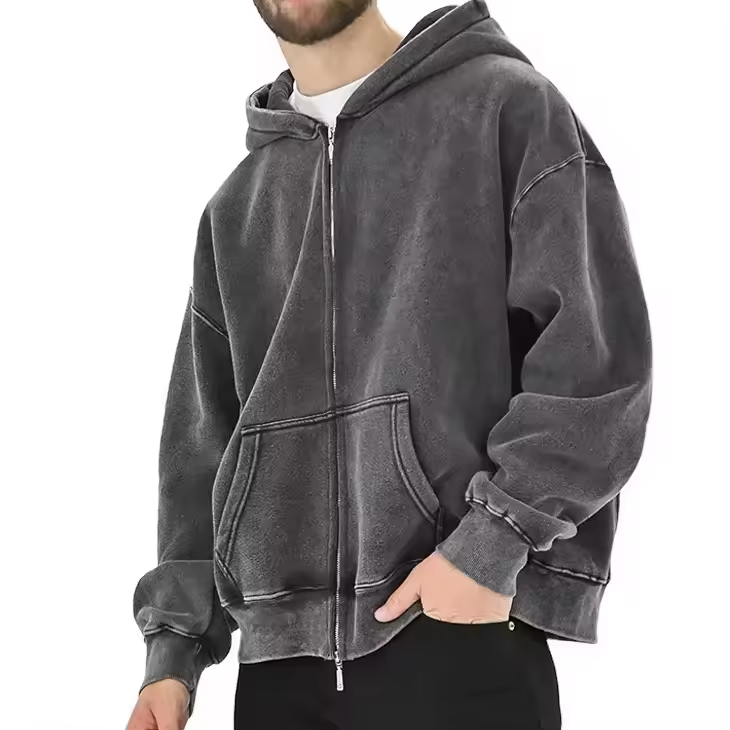 Custom Acid Wash Men's Hoodies