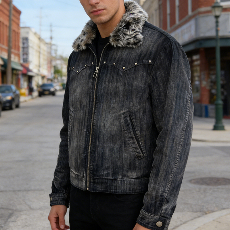 Winter Warm Zipper Denim Jacket