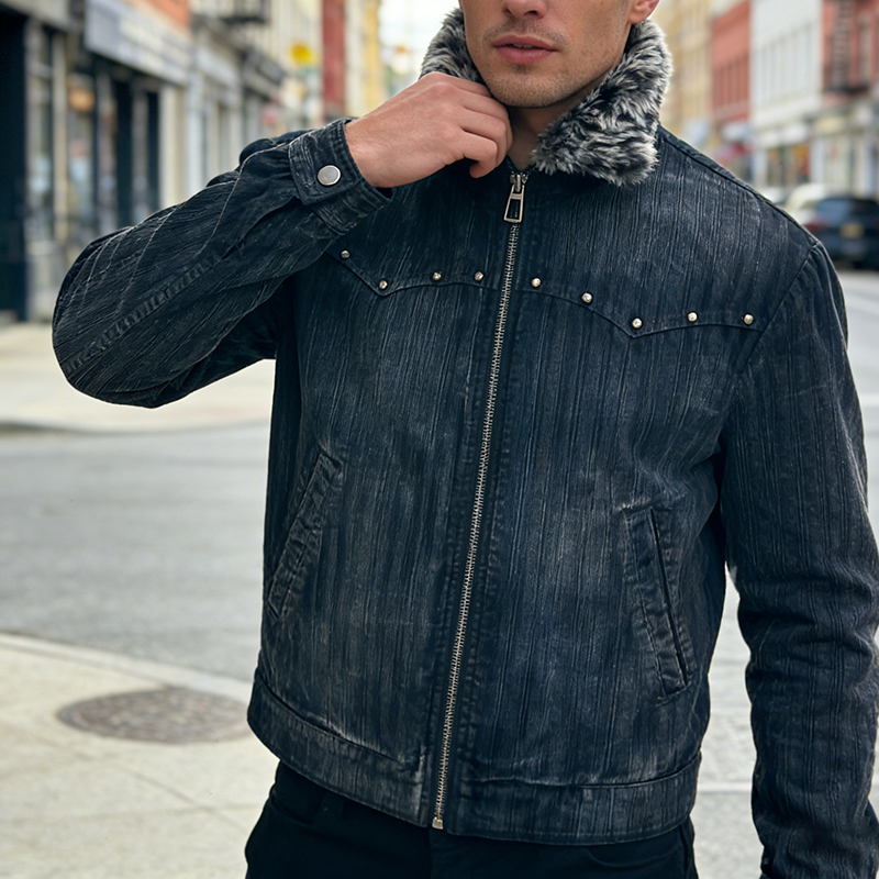 Winter Warm Zipper Denim Jacket