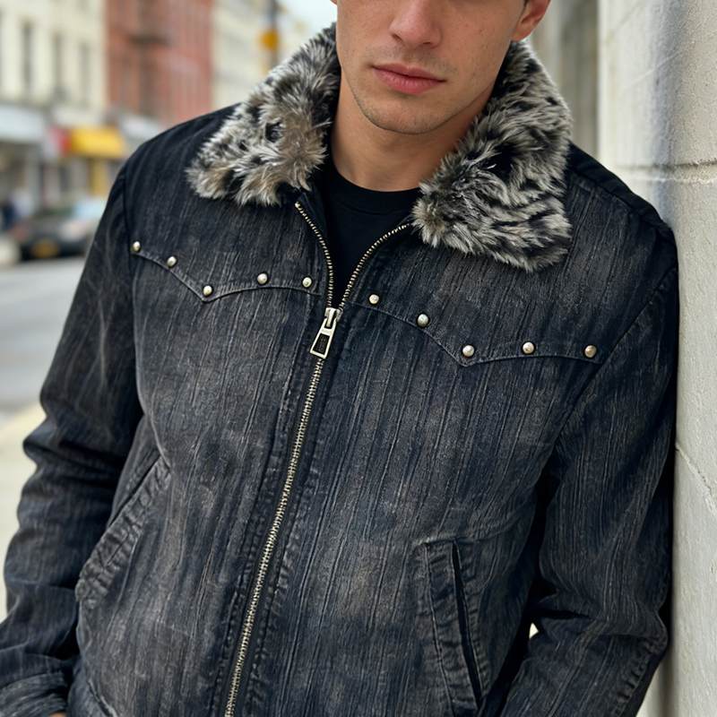 Winter Warm Zipper Denim Jacket