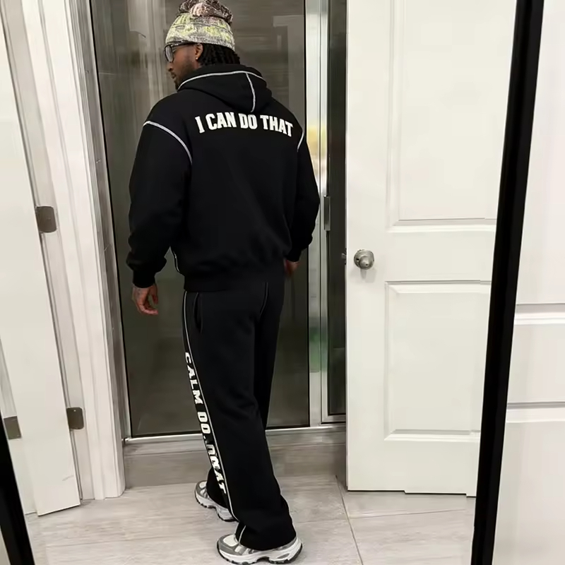 Distressed Acid Wash Tracksuit Men